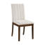 Chaise de salle à manger contemporaine en brun de 2 - Structure en bois avec revêtement en tissu pour l'assise et le dossier en bois