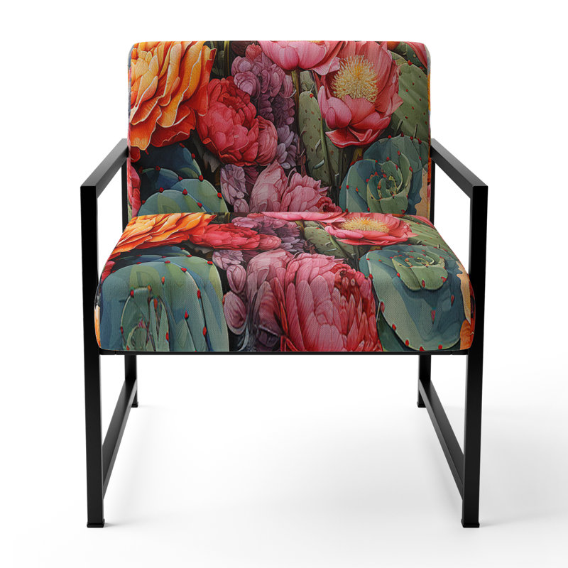 Chaise d'appoint d'appoint Desert Cacti Garden IV - Upholstered, Noir