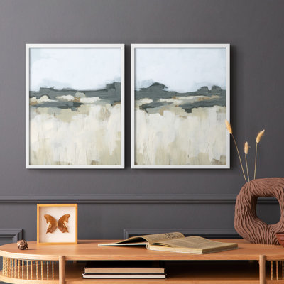 «Brushstroke Badlands I», reproduction encadrée de qualité supérieure - prête à être accrochée - aucun clou requis - aucun clou requis