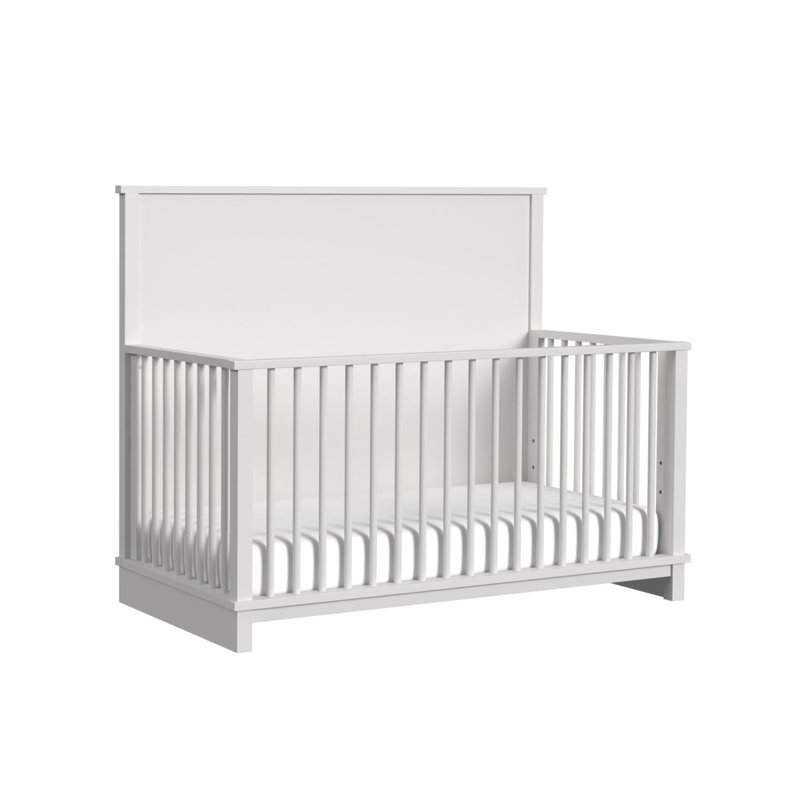 Lit de bébé avec barrière de sécurité Cassian, Blanc