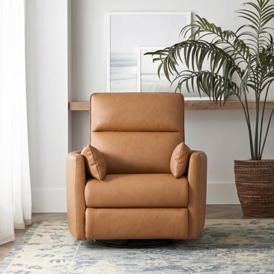 Chaise berçante inclinable électrique en cuir véritable avec charge USB Canton