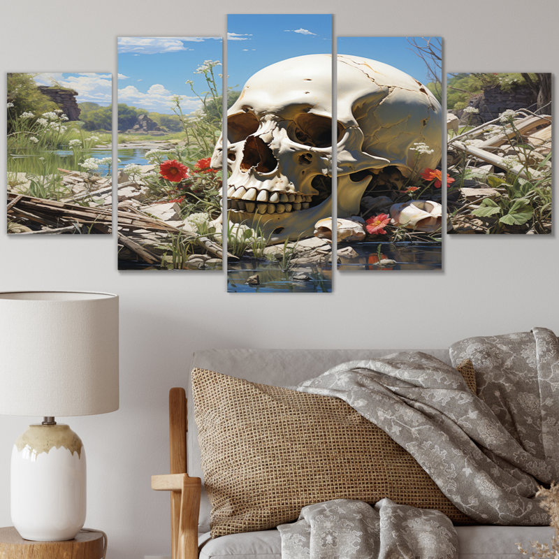 Tête de mort éternelle - impression sur toile moderne - 5 panneaux