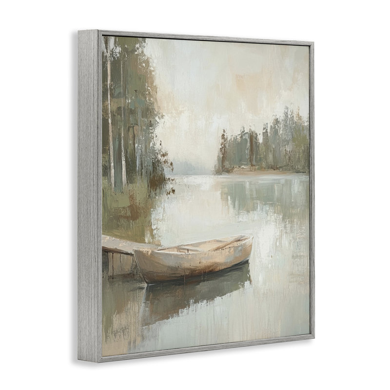 «Canoe at Quiet Dock», estampe numérique, conception de Petal Prints Design, Estampe numérique Farmhouse, H 14 po x l 11 po