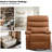 Top Grain Genuine Leather Recliner, Small Swivel Rocker Recliner Chair,manual Recliner Chair For Living Room, Bedroom, Home Theater,rv-Brown