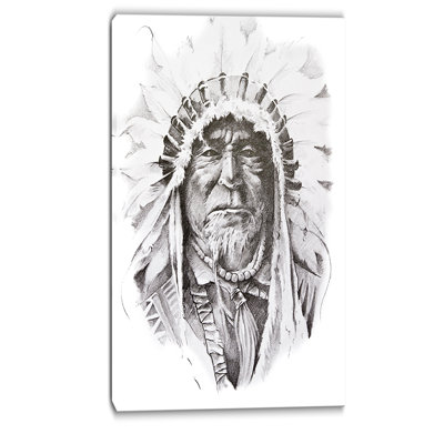 Native American Indian Portrait - impression d'art graphique