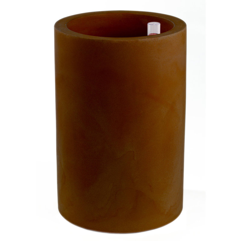 Cilindro Resin Pot Planter, 39.25" H x 19.75" W x 19.75" D, Bronze