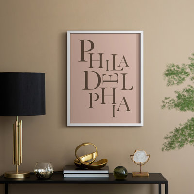 Neutral City Center Type IV Framed Print - Solid Wood