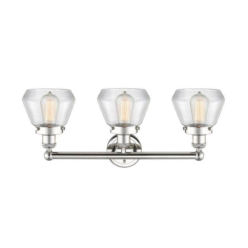 Éclairage de salle de bain à 3 lumières à intensité variable Rivka, Transparent, Nickel poli