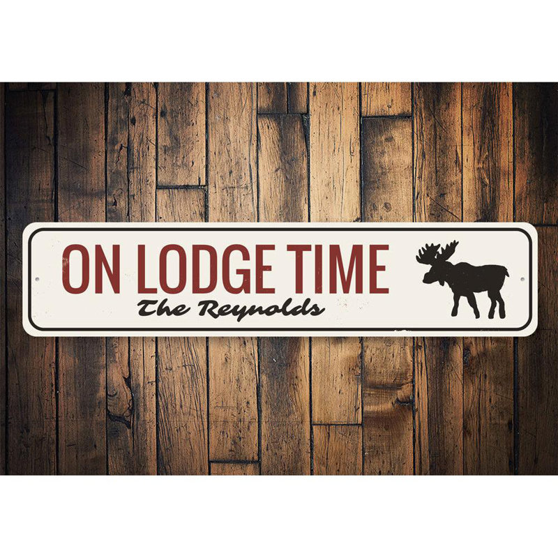 Panneau en aluminium On Lodge Time, H 4 po x l 18 po x P 0,04 po