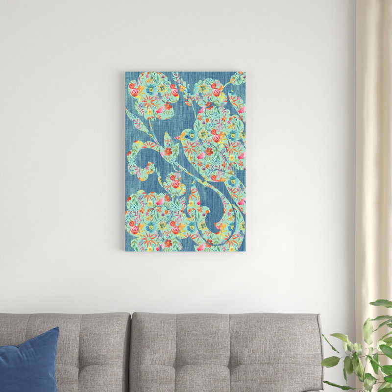 Oiseaux floraux II, H 30 po x l 20 po x P 1,25 po