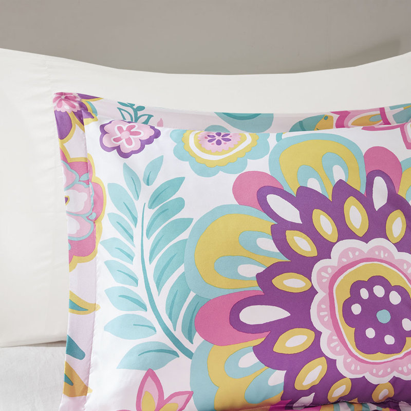 Icarus Floral Medallion Comforter Set, Full/Queen Comforter + 3 Additional Pieces