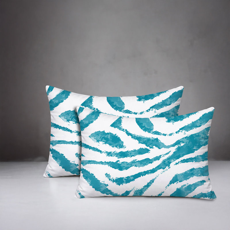 Oreiller réversible intérieur / extérieur Seppo, 20x14, Turquoise