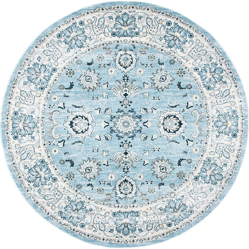 Delmer Performance Oriental Rug, Round 6'7"