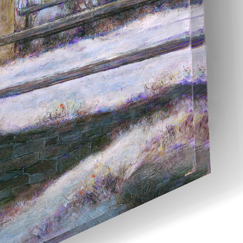  «Village Gate» par Michael Fratrich, art mural en verre acrylique, 24 po x 16 po