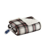 Woolrich Ridley Oversized Plaid Print Faux Mink to Berber Heated Throw