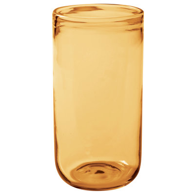 Bloomhouse Sayulita Spring 8 Piece Hand Made 21 OZ Amber Coloured Glass Tumbler Set W/ Coasters
