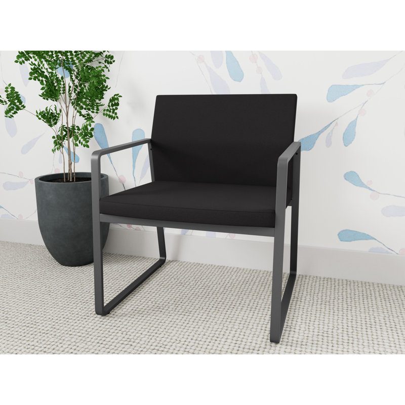 Chaise d'invité surdimensionnée Gansett, Anthracite, Portes ouvertes en tissu noir