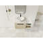 Meuble-lavabo flottant de 36 po au design moderne avec lavabo d'art en céramique, dalle de pierre plate et petites tablettes de rangement, porte à fermeture douce, ensemble KD-1613077090