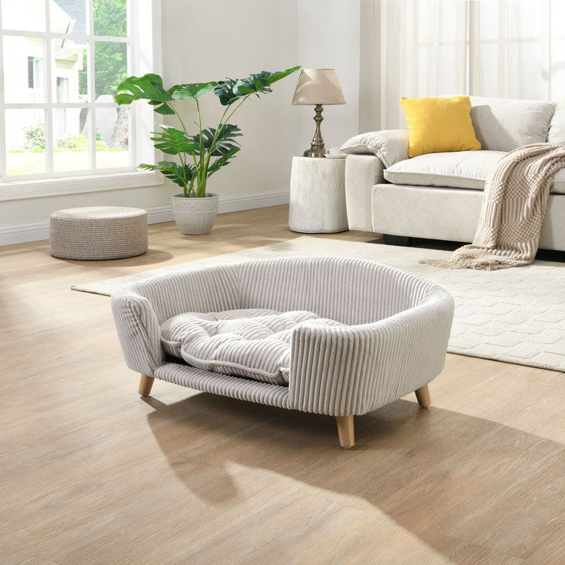 Cadre de lit surélevé pour petit chien, Beige