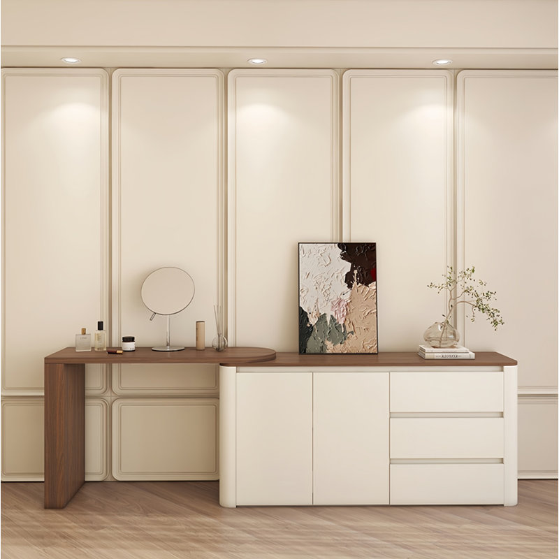 Commode créative rétro, Brun / blanc crème