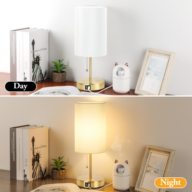 Lampe de table Kushum, Or, Blanc