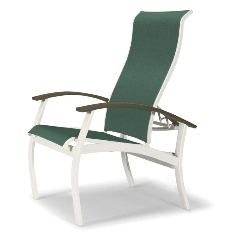 Chaise de patio Askar, Beachwood, Vert forêt 22D Sunbrella® vert, Neige texturée
