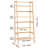 4-Tier Bamboo Ladder Shelf, Trapezoid Open Bookcase, Display Storage Rack Organizer, Freestanding Flower Plant Stand, Ladder Bookshelf Ideal for Bathroom, Bedroom, Office, Study, Natural