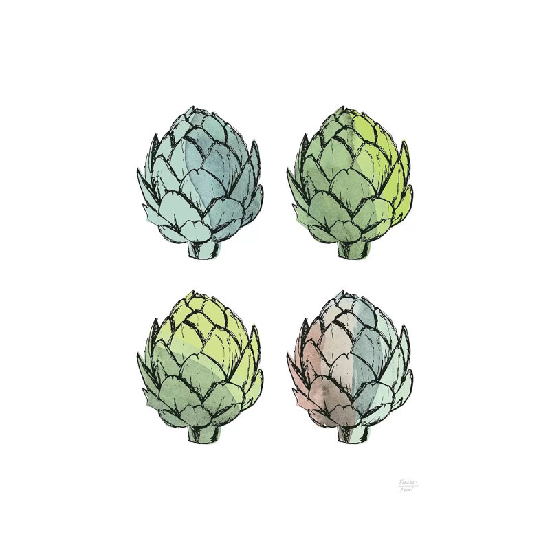 Four Artichokes - Print on Canvas, Wrapped Canvas, 152.4cm H x 101.6cm W x 3.81cm D