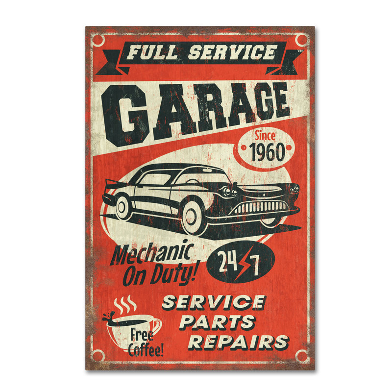 « auto 4 », affiche rétro sur toile tendue, H 24 po x l 16 po x P 2 po