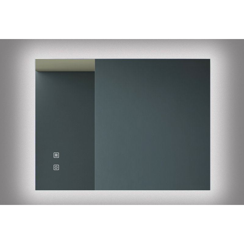 Miroir de salle de bain pour salle de bain avec fond de panier focalisé, cadre en alliage d'aluminium noir, haute luminosité, tactile à intensité variable, contrôle de l'interrupteur mural, anti-buée, CRI 95 réglable 3000K-4500K-6000K, IP54 Waterpr