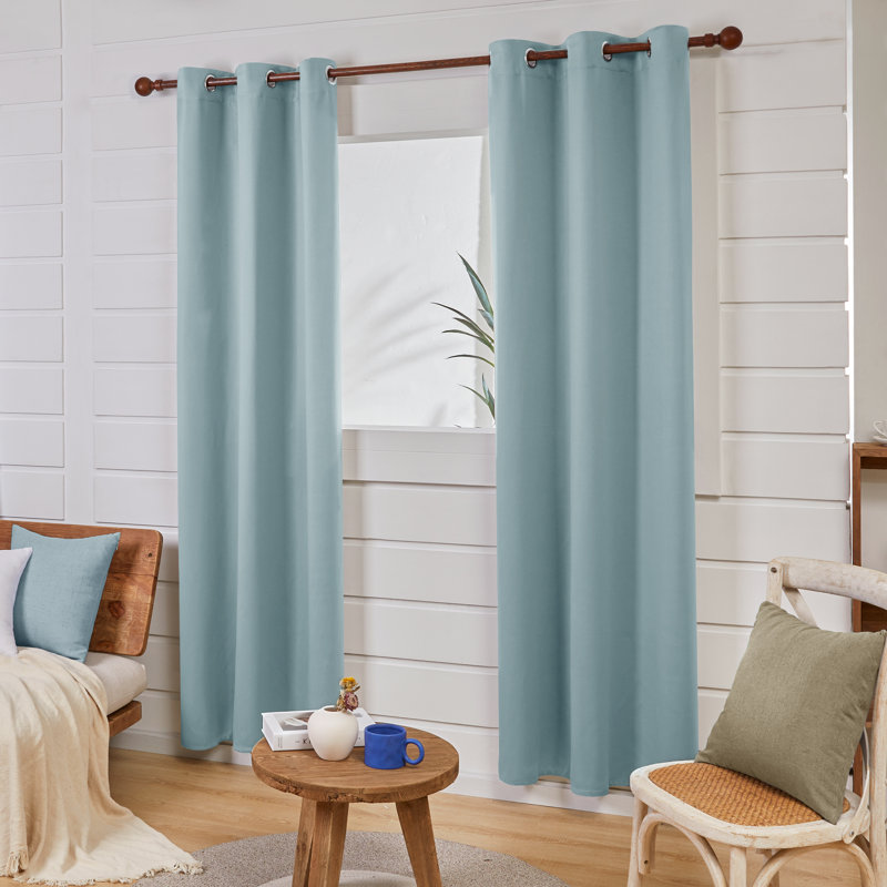 Frome Room Darkening Curtain Pair, 38" W x 63" L, Baby Blue