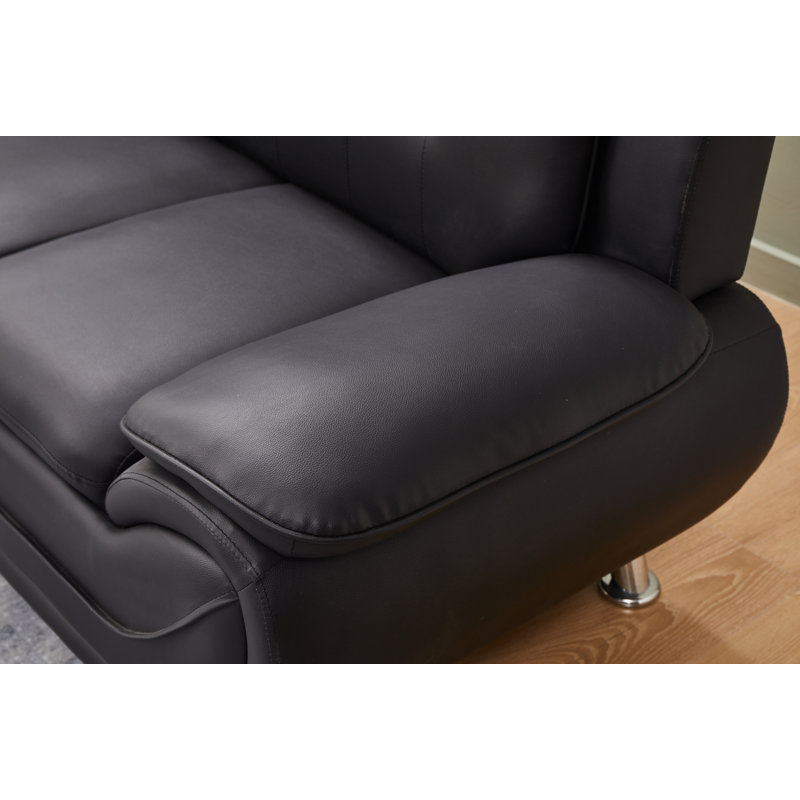 Chaise de salon Alexsia, Similicuir noir