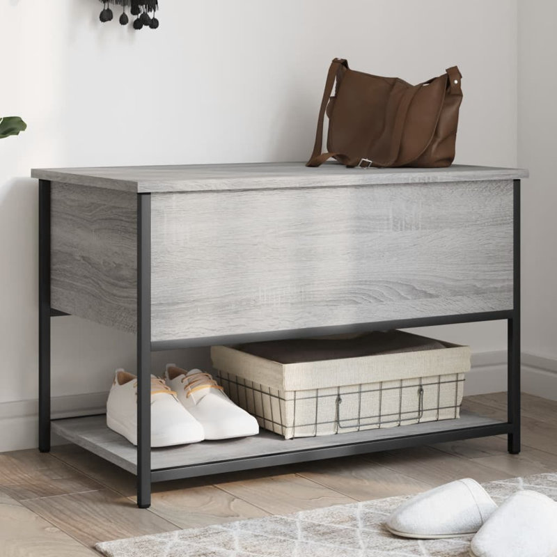 Storage Bench, Grey/Brown/Blue