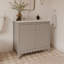 Meuble-lavabo simple 36 po Scalloped - gris clair - avec plateau - boutons en nickel brossé-1938036692-1938036699