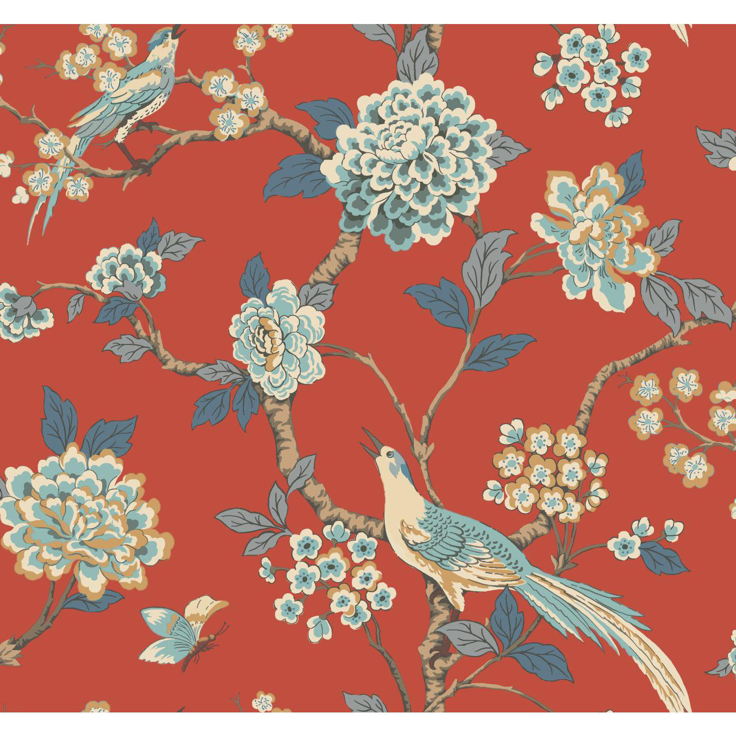 Ashford Toiles Wallpaper, Orange