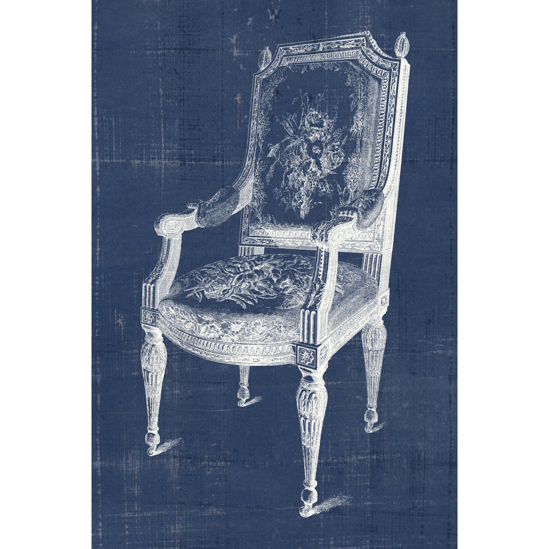 Leinwandbild Antique Chair Blueprint IV