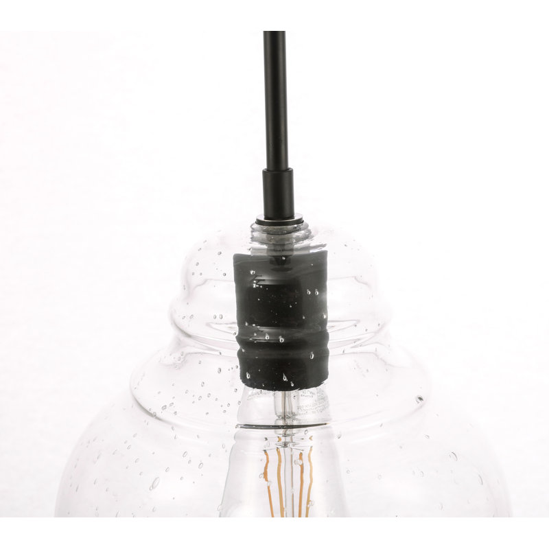 Luminaire suspendu en forme de dôme à 1 lumière Amara, Noir