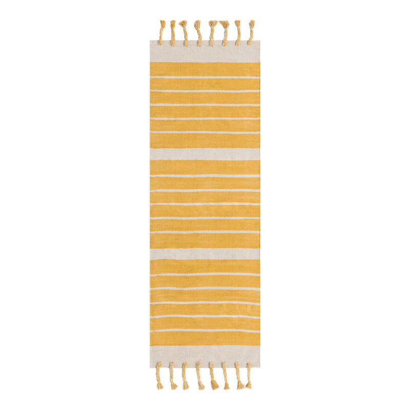 Abish Cotton Striped Indoor Rug, Runner 2'2" x 6'1"