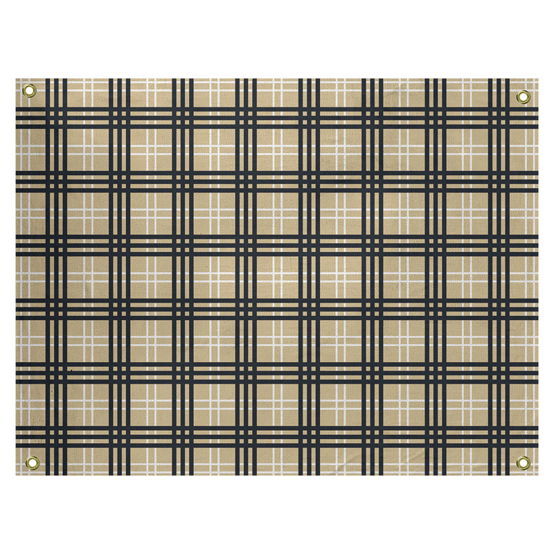 Tapisserie de luxe en polyester New Orleans, H 50 po x l 59 po, Vieil or / blanc / noir