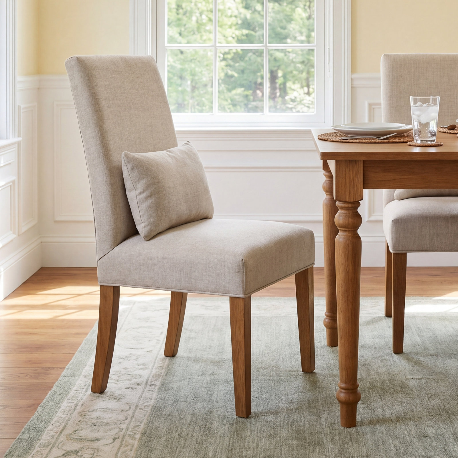 Brinley Parsons Dining Chair, Milo Mink Chenille