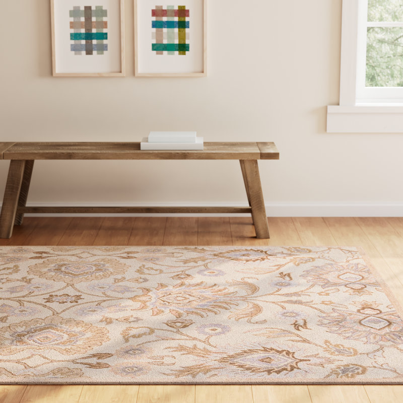 Arden Wool Floral Indoor Rug, Rectangle 6' x 9'