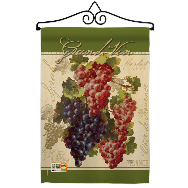 Ensemble de drapeaux décoratifs en polyester 2 faces 19 po x 13 po « grapes »