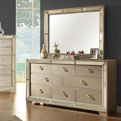 Commode double 8 tiroirs avec miroir Alysa