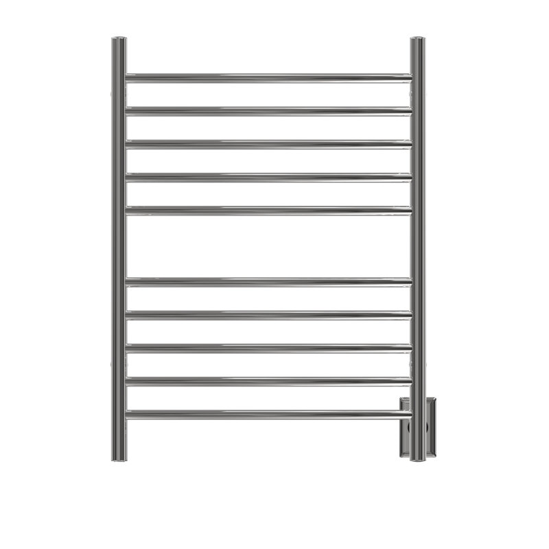 Wall Mount Radiant Curved Towel Warmer Hybrid Plug in/Hardwired, Polished