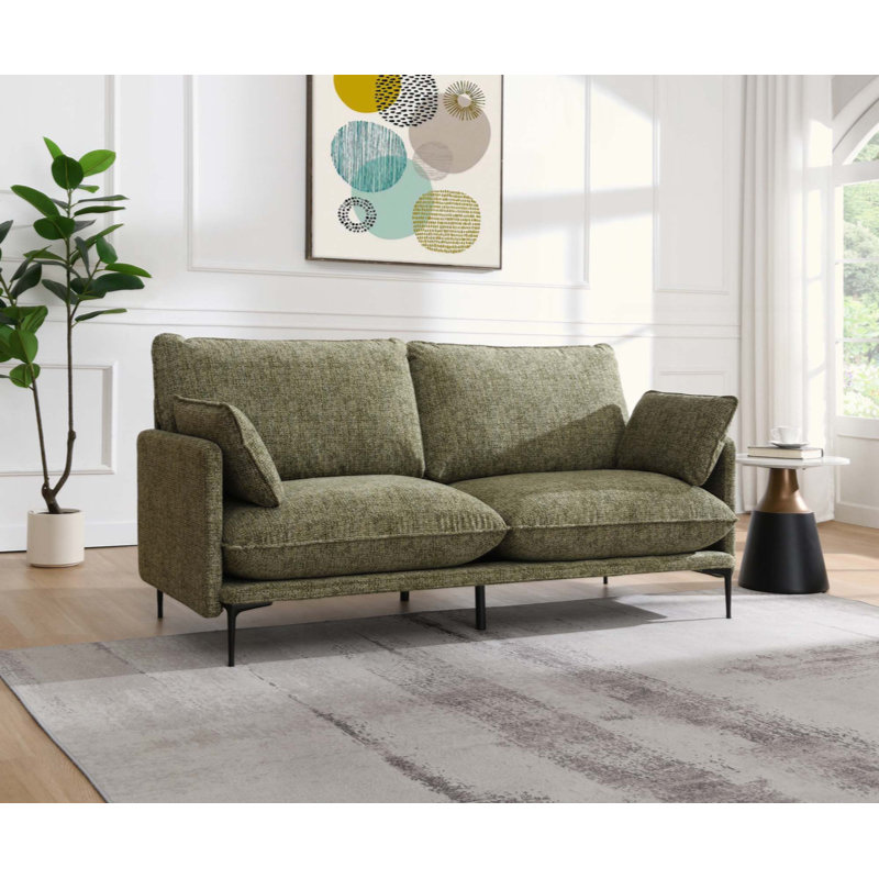 Canapé en tissu avec 2 coussins et coussins compressés pour plus de confort et de style