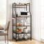 5-Tier Microwave Stand 40x60x146.5cm with 2 Wire Baskets & 8 Hooks | Heavy Duty Kitchen Storage Rack for Small Appliances, Cookware & Utensils-1862985767