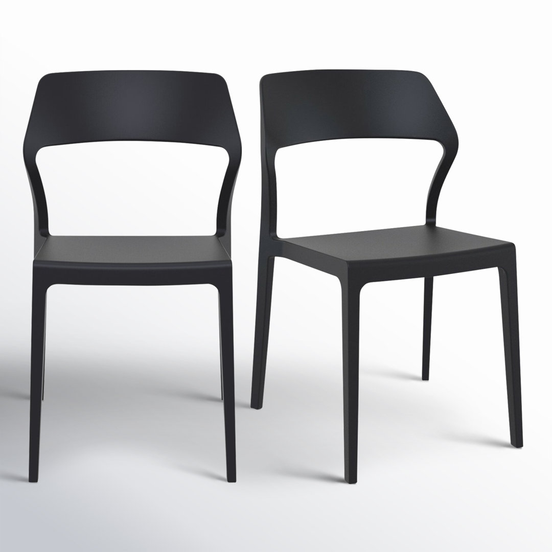 Farrah Outdoor Stacking Dining Side Chair (Set of 2) AllModern 