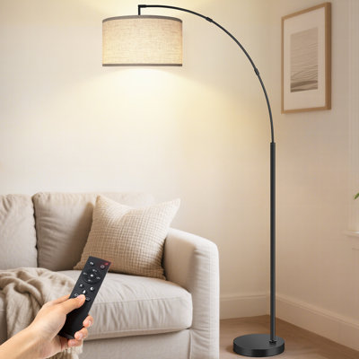Modern Arc Floor Lamp Tall Reading Light With Remote And 4 Color Temperatures