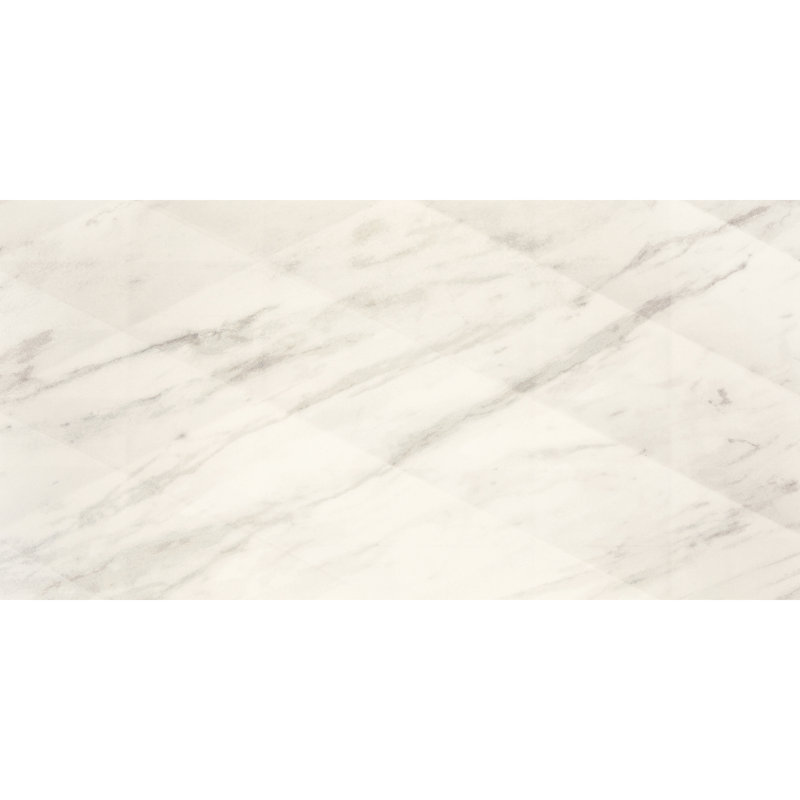 Daltile Perpetuo 12" X 24" Satin Ceramic Multi-Geometric Wall Tile (8 PCS Per Carton) (15.52 SQFT Per Carton), Timeless White