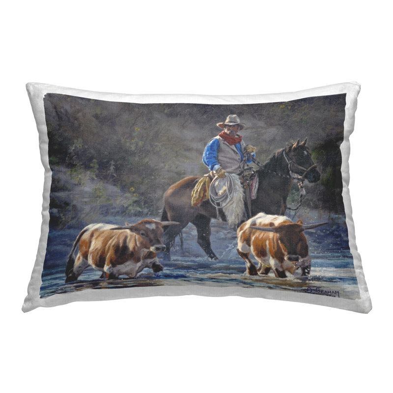 Coussin Cowboy Crossing River